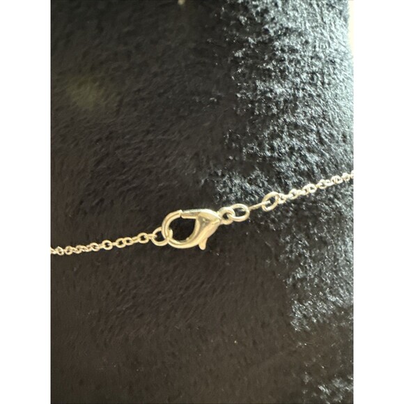 Unbranded Silver & Light Blue Triangle “P” Charm On .925 Unbranded 18” Necklace - Picture 4 of 5